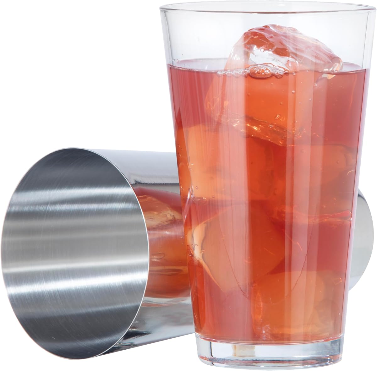 OGGI Boston Cocktail Shaker - Glass/Stainless Steel, 17oz/24oz - Classic Professional Design, Home Bar Boston Style Drink Mixer, Bartender Kit, Essential Bar Accessories