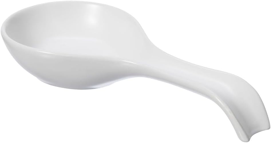 OGGI Ceramic Spoon Rest- Spoon Rest for Stove Top, Spoon Holder for Countertop, Kitchen Decor for Counter, Coffee Bar Accessories, White