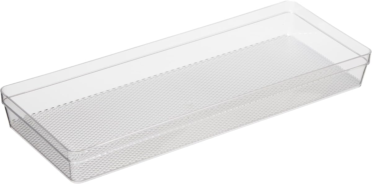 Oggi Clear Drawer Organizer - 6.25" X 15.75" - Ideal for Organizing Kitchen Drawers, Office, Desk, Silverware, Kitchen Utensils, Cosmetics and Bathrooms