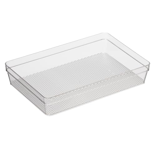 Oggi Drawer Organizer - 6" X 9" - Ideal for Organizing Kitchen Drawers, Office, Desk, Silverware, Kitchen Utensils, Cosmetics and Bathrooms, Rectangular, Clear, 1.0 Count