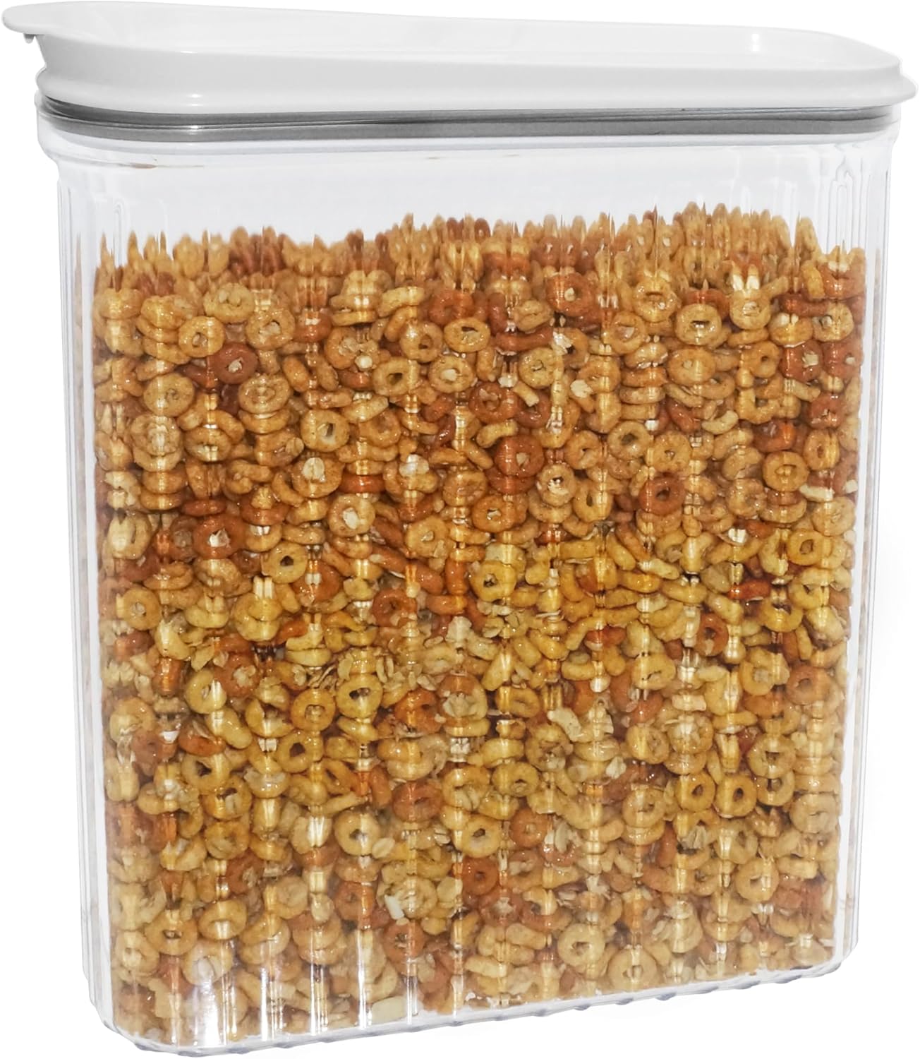 Oggi Fluted Airtight Food Storage Containers - Extra Large Cereal Containers Storage, Rice Dispenser, Cereal Dispenser, Snack Storage Containers, Pasta Containers Storage - 4.6qt / 4.4lt
