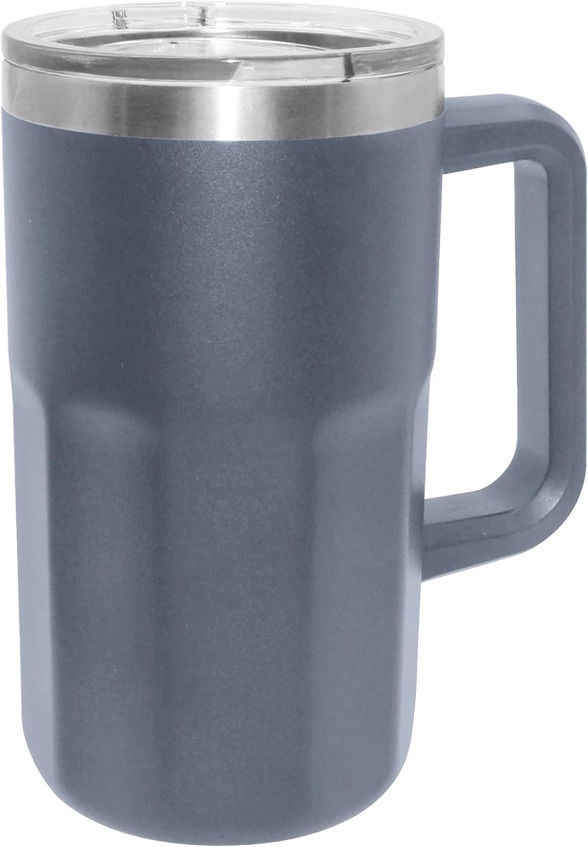 Oggi Insulated Beer Mug with Handle - Ideal Large Beer Mug, Beverage Stein, Insulated Glasses, Beer Glass, Beer Mugs, Beer Glasses, Beer Mugs with Handles, Large Stein, Oktoberfest Mug - 27oz / 0.8lt