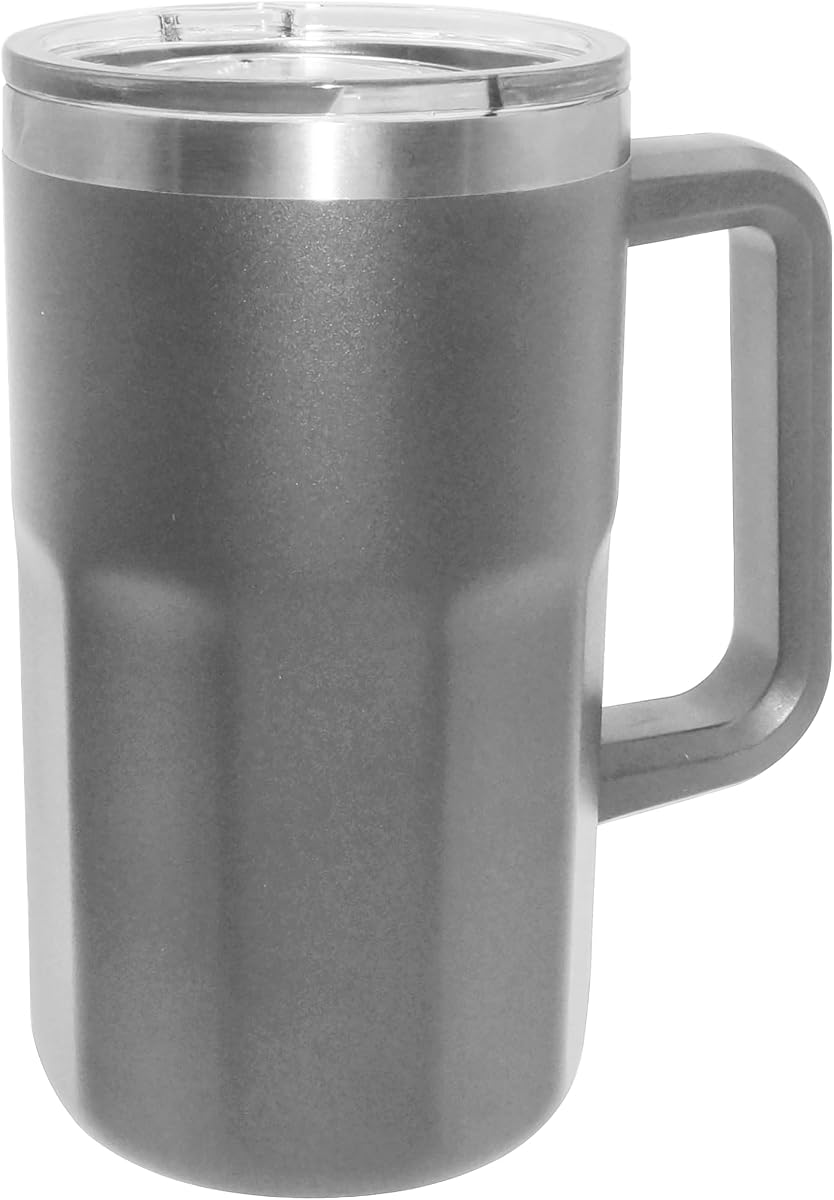 Oggi Insulated Beer Mug with Handle - Ideal Large Stein, Insulated Mug, Beverage Glass, Beverage Mugs, Beer Glasses, Beer Glass with Handles, Large Stein, Oktoberfest - 27oz / 0.8lt