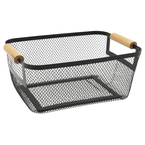 OGGI Large Mesh Portable Bathroom Basket Caddy with Bambo…