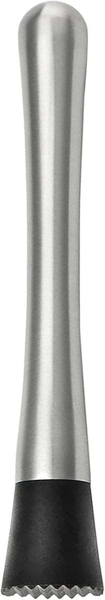 OGGI Long Muddler for Cocktails, Stainless Steel, 9.5"/24cm - Ideal Bartender Accessories, Cocktail Accessories, Drink Muddler, Metal Muddler