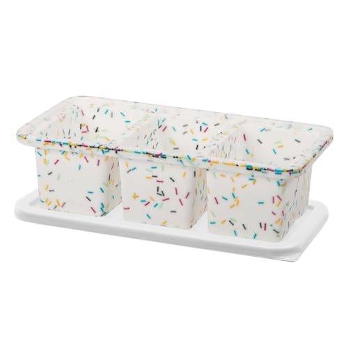 OGGI Prep & Portion Silicone Freezer Trays with Lid - Freezer Molds for Food, Ice Cube Tray, Food Prep Containers, Freezer Storage Containers, for Soup, Smoothie Cubes, Sauce, Broth, Leftovers - 1 Cup