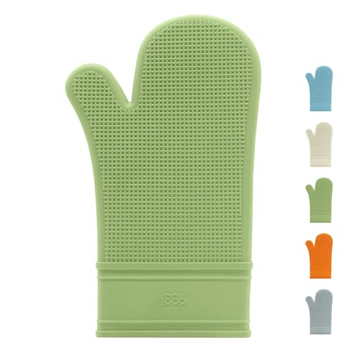 Oggi Silicone Oven Mitt - Heat Resistant Gloves for Cooking, Kitchen Mitts for Oven, Non-Slip Heat Resistant Oven Mitts Silicone, Easy-to-Clean Oven Glove with Textured Grip, 12"x6", Sage