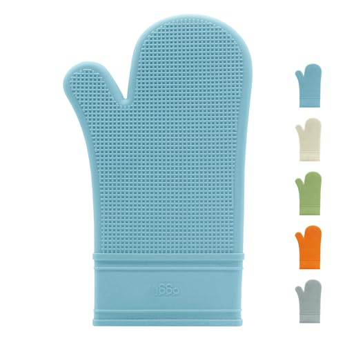 Oggi Silicone Oven Mitt - Heat Resistant Gloves for Cooking, Kitchen Mitts for Oven, Non-Slip Heat Resistant Oven Mitts Silicone, Easy-to-Clean Oven Glove with Textured Grip, 12"x6", Turquoise