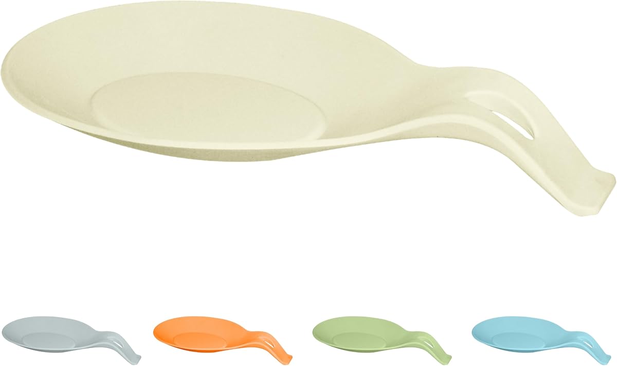 OGGI Silicone Spoon Rest for Stove Top - Jumbo Size Holds Large & Multiple Kitchen Utensils in Place, Great Spoon Rest for Kitchen Counter, Kitchen Spoon Rest, Spoon Holder for Stove, Crème