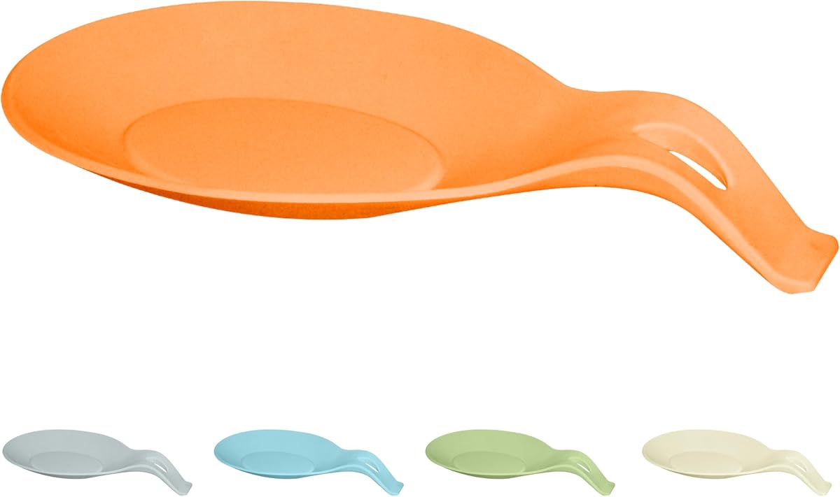OGGI Silicone Spoon Rest for Stove Top - Jumbo Size Holds Large & Multiple Kitchen Utensils in Place, Great Spoon Rest for Kitchen Counter, Kitchen Spoon Rest, Spoon Holder for Stove, Orange