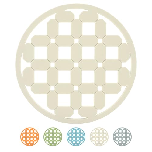 OGGI Silicone Trivets for Hot Pots and Pans – Heat-Resistant Small Silicone Mats for Countertops, Microwave, and Stove, 7"x7", Non-Slip, BPA-Free, Multipurpose Trivets for Hot Dishes – Geo Design