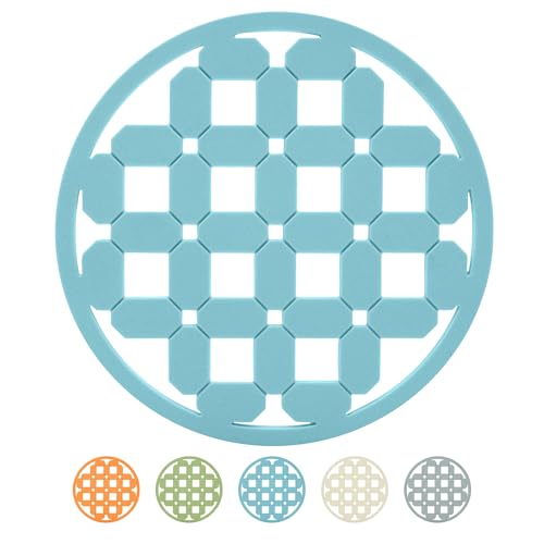 OGGI Silicone Trivets for Hot Pots and Pans – Heat-Resistant Small Silicone Mats for Countertops, Microwave, and Stove, 7"x7", Non-Slip, BPA-Free, Multipurpose Trivets for Hot Dishes – Geo Design