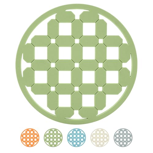 OGGI Silicone Trivets for Hot Pots and Pans – Heat-Resistant Small Silicone Mats for Countertops, Microwave, and Stove, 7"x7", Non-Slip, BPA-Free, Multipurpose Trivets for Hot Dishes – Geo Design